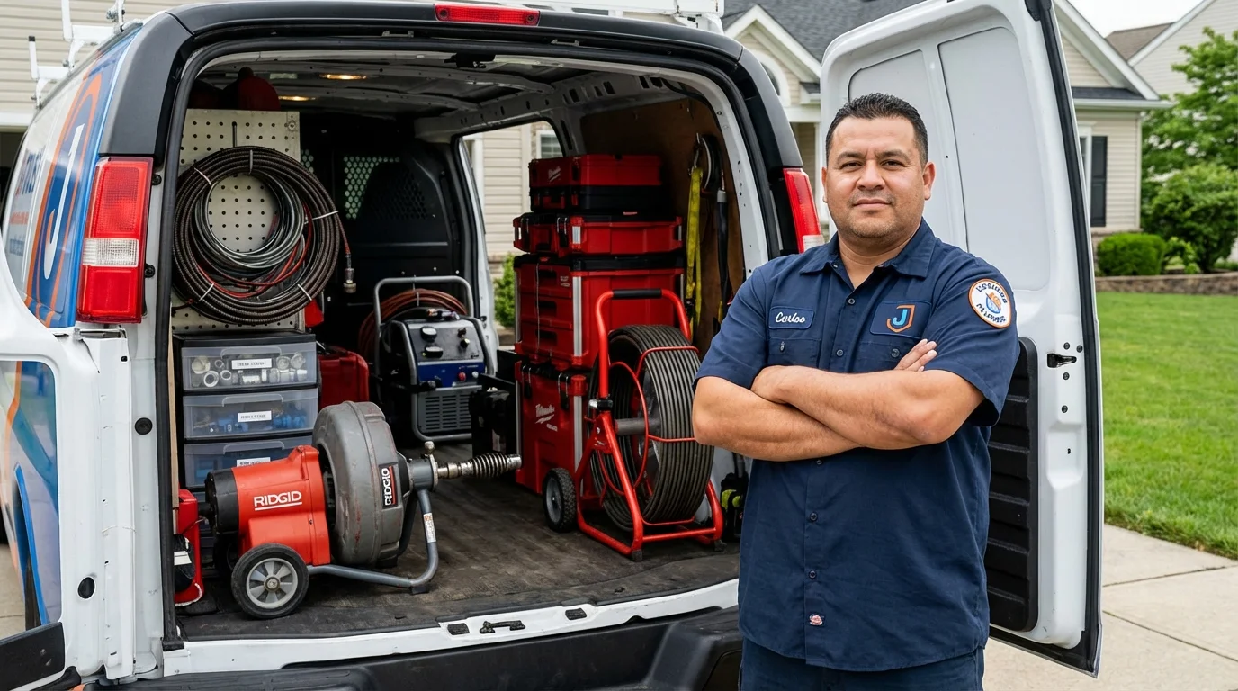 Professional drain cleaning equipment and Johns Plumbing LLC plumber in Carbondale